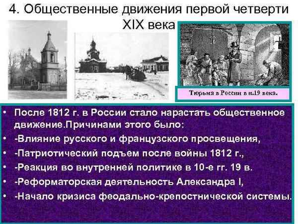 Общественные движения России в первой четверти 19 века